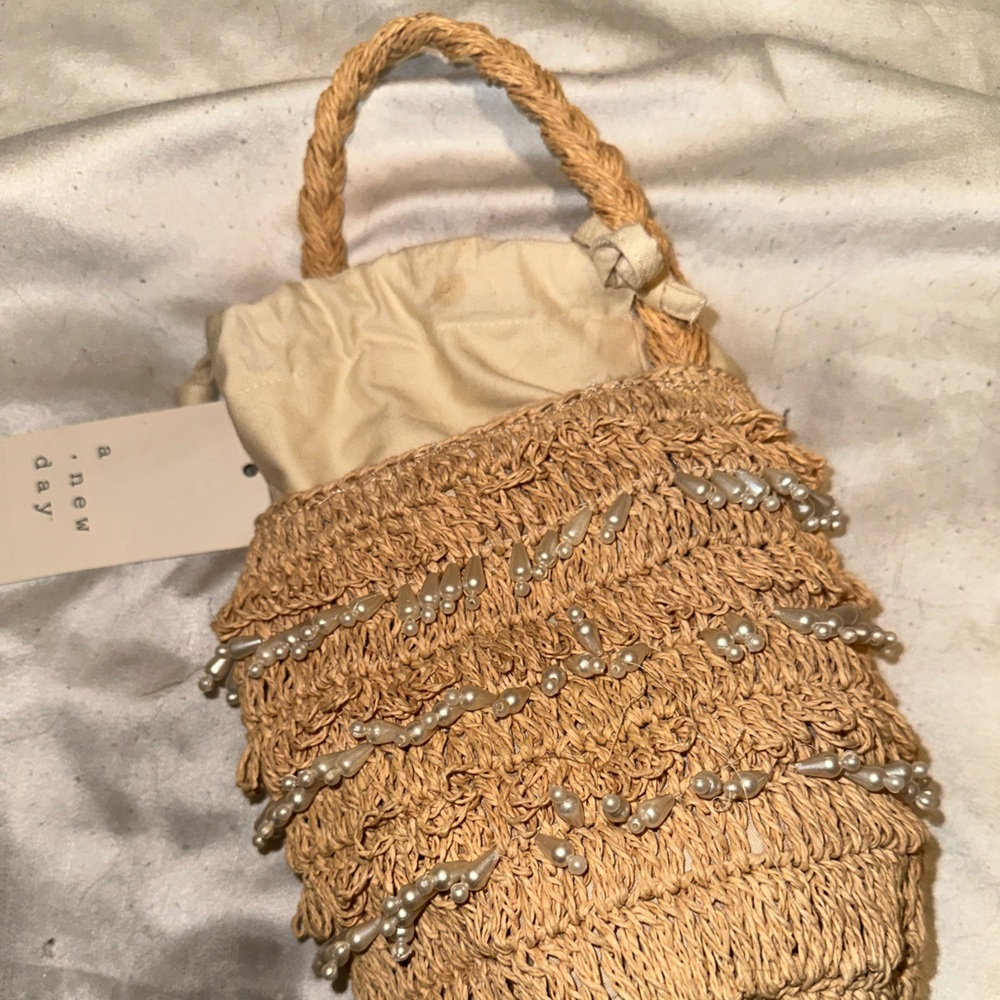 Beaded Drawstring Straw Mini - Picture 6 of 6